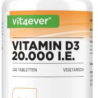 Vit4ever Vitamin D3 Depot 20000 I.E. – 240 Tabletten – Vorderseite