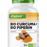 Vit4ever Bio Curcuma + Bio Piperin – 365 Kapseln – Vorderseite
