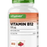 Vit4ever Vitamine B12 met frambozensmaak – 365 tabletten – voorkant