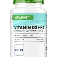 Vit4ever Vitamin D3 10000 I.E. + K2 – 100 Tabletten – Vorderseite