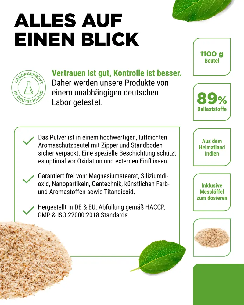 Vit4ever Cáscaras de psyllium – 1000 g – pureza y propiedades