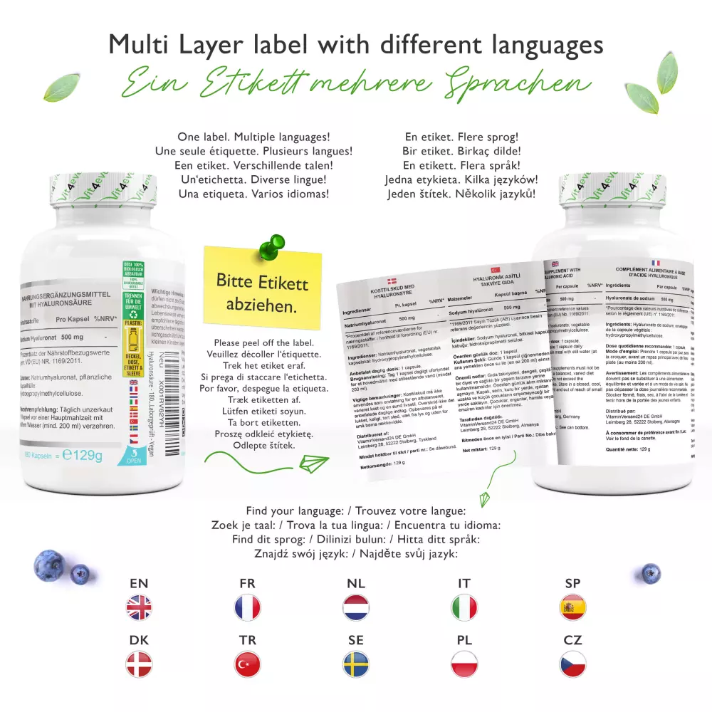 Vit4ever Acido ialuronico – 180 capsule – retro