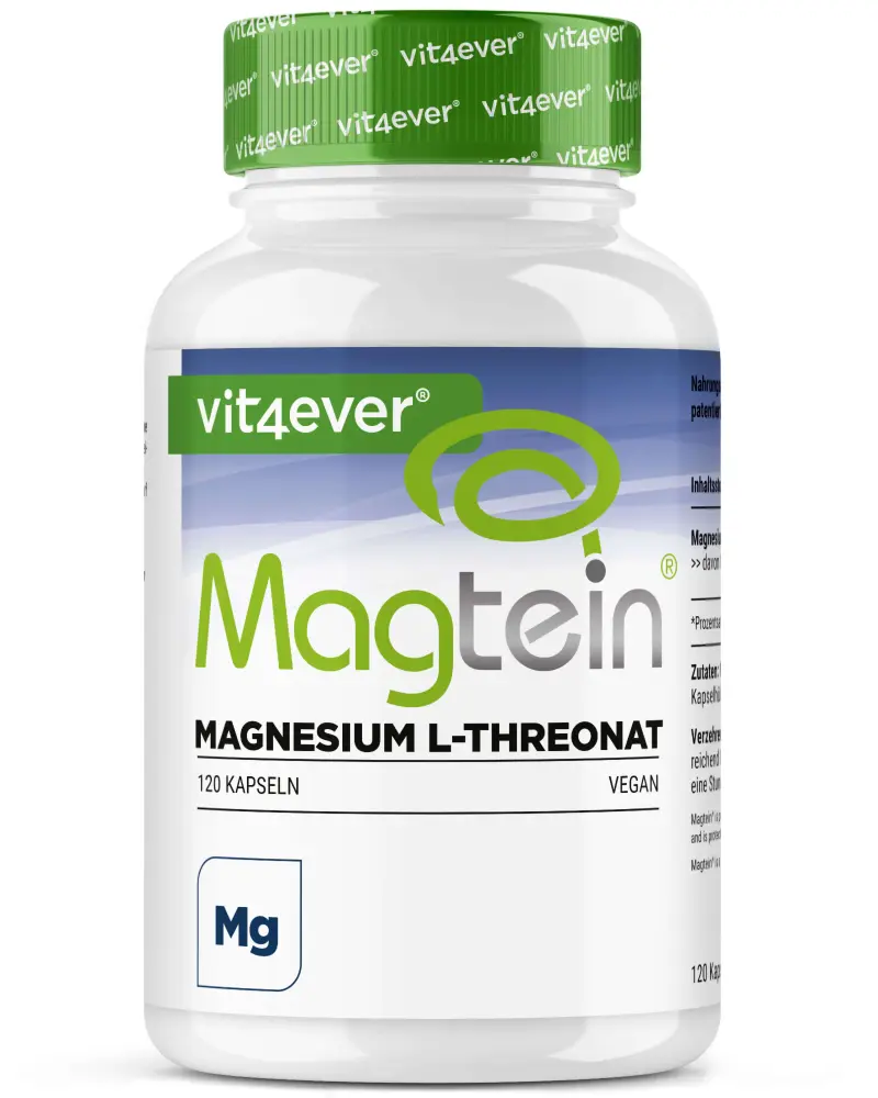 Vit4ever Magtein® Magnesium L-threonaat – 120 capsules – voorkant