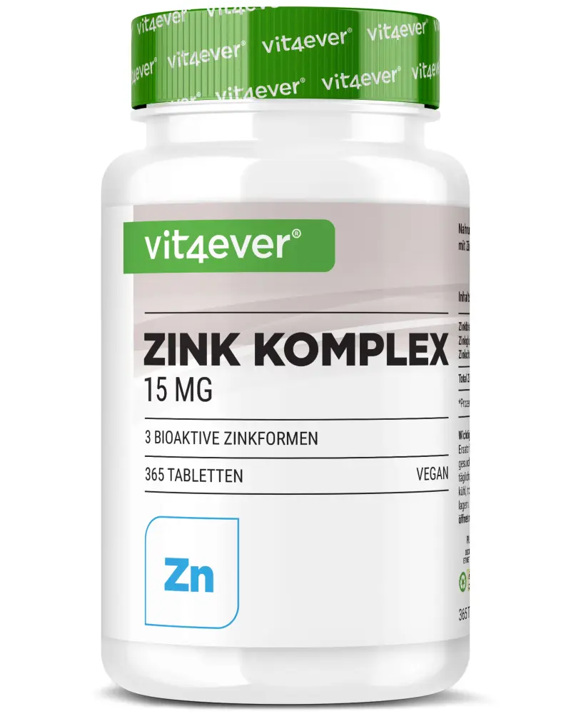 Vit4ever Complesso di zinco 15 mg – 365 compresse – fronte