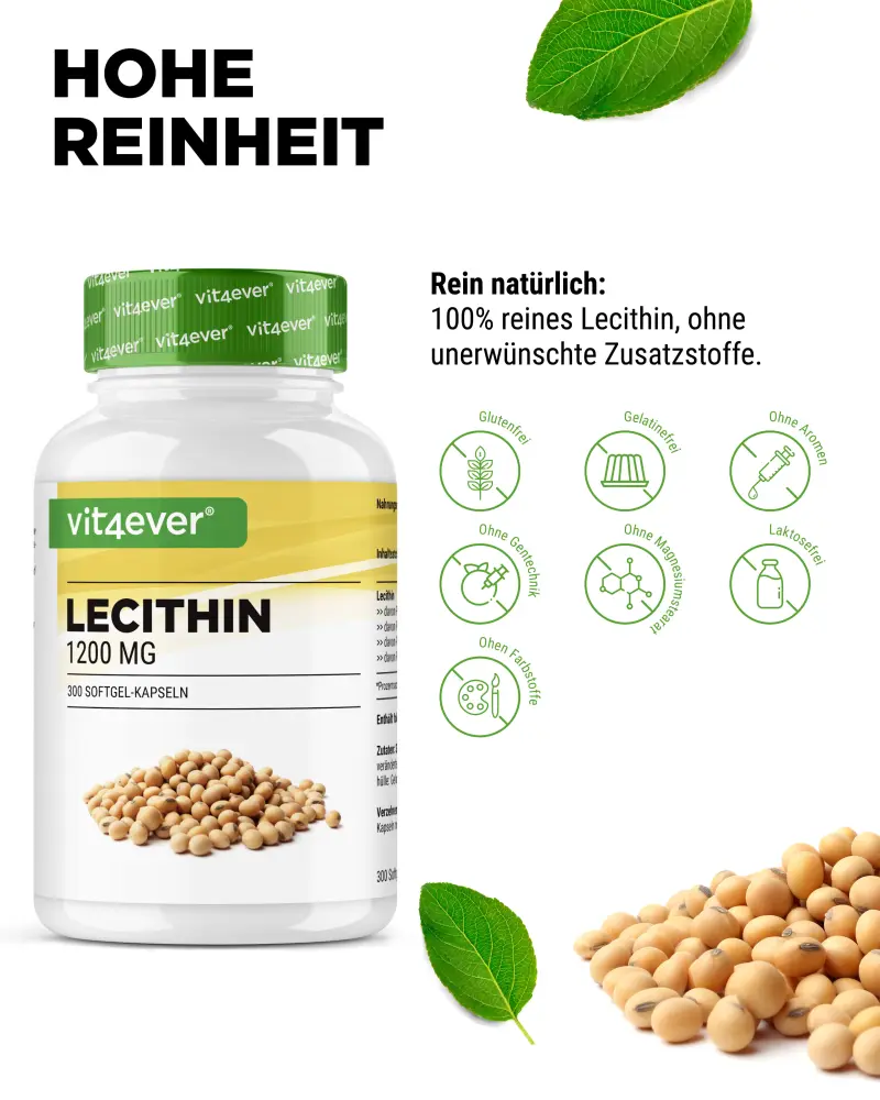 Vit4ever Lécithine – 300 gélules – étiquette internationale