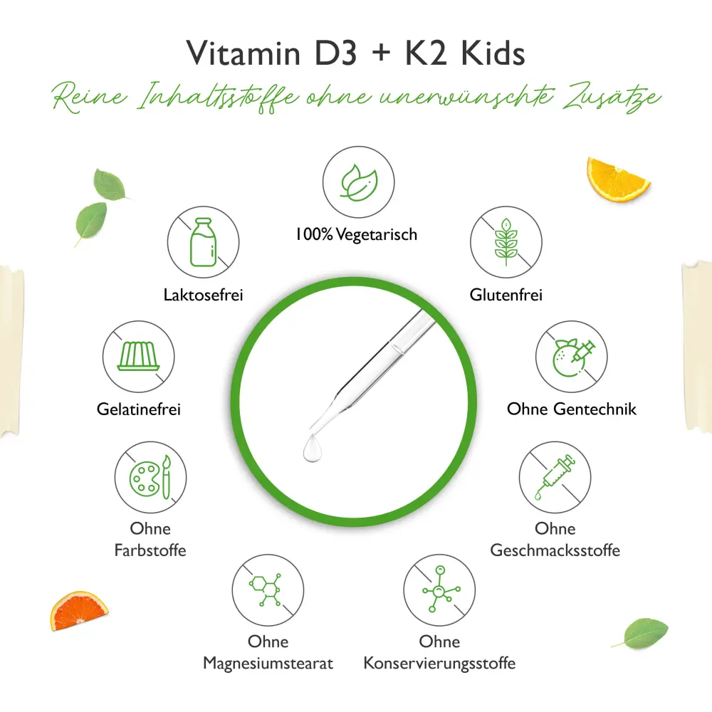 Vit4ever Gotas de vitamina D3 + K2 para crianças – 10 ml – rótulo internacional